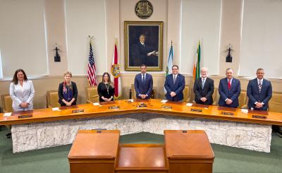 2024 City Commission standing at the Dais